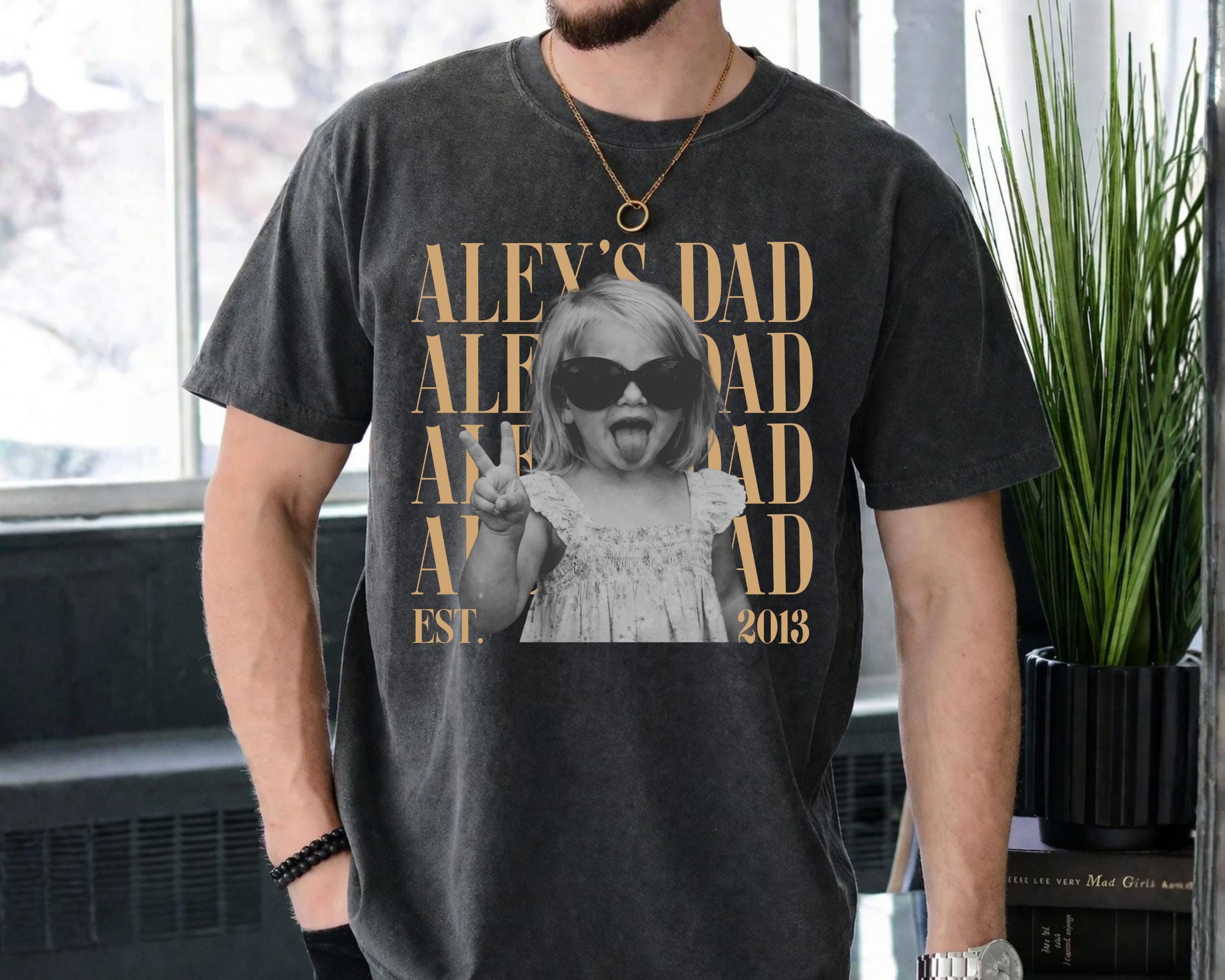Custom Dad Vintage Photo Shirt: Personalized Fathers Day Shirt With Kids Photo, Funny Dad Shirt, Best Dad Ever Shirt, New Dad Gift