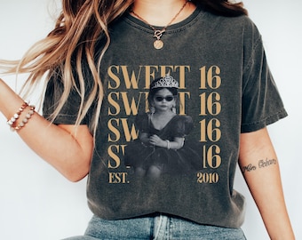 Personalised Vintage Photo And Year Shirt, Sweet Sixteen Comfort Colors Shirt, 16th Birthday Gifts, Group Turning 16 Bday Shirt