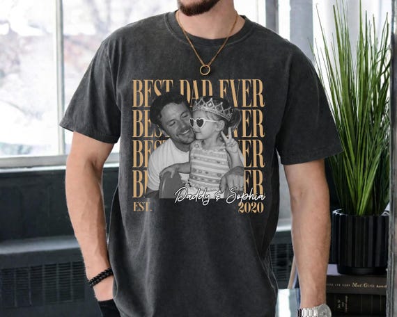 Custom Dad Vintage Photo Shirt,Personalized Fathers Day Shirt With Photo,Funny Dad Shirt,Best Dad Ever Shirt,New Dad Gift Dads Birthday Gift