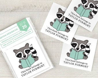 kids custom book labels, 2 inch childrens bookplate stickers, custom bookplates, set of 20, book club gift, gift for teacher