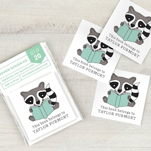 kids custom book labels, 2 inch childrens bookplate stickers, custom bookplates, set of 20, book club gift, gift for teacher