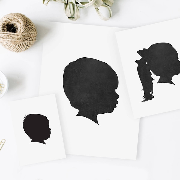 add-on silhouette portrait, duplicate print, custom portrait, family art, family keepsake, mothers day gift, grandparent gift