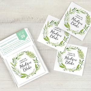 custom book labels, custom bookplate stickers, 2 inch set of 20, book club gift, gift for book lover, gift for teacher