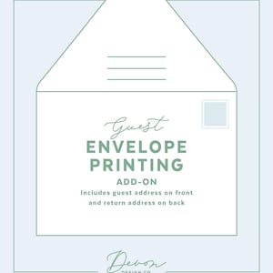 guest address envelope printing, add-on to wedding invitation orders