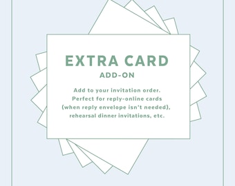 Additional card - add-on to full wedding invitation order