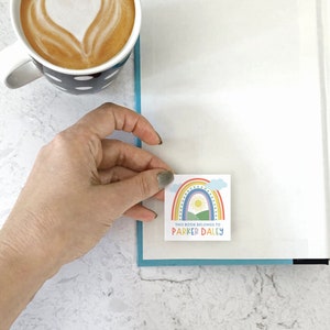 kids rainbow custom bookplates, 2 inch childrens book stickers, rainbow book labels, book club gift, gift for book lovers, gift for teacher image 5