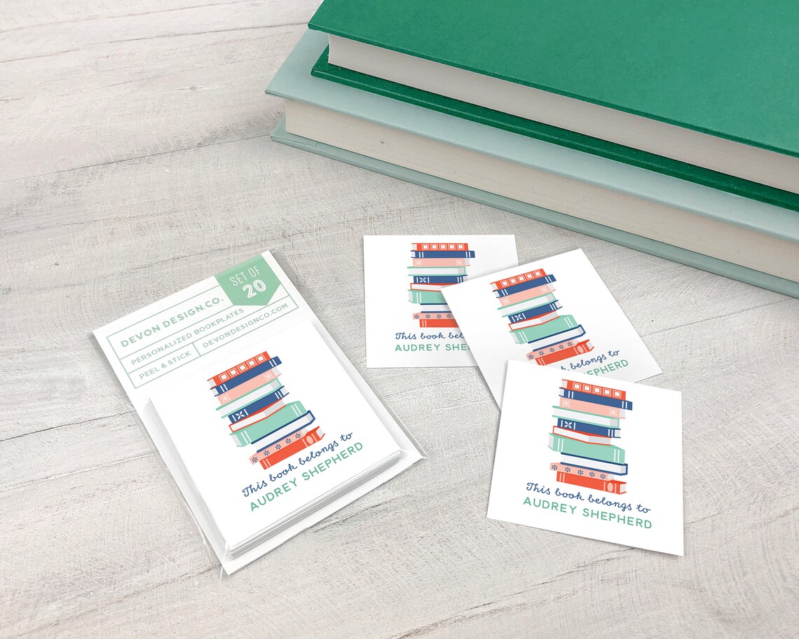 Personalized Bookplates Custom Bookplate Stickers Set of 20 Etsy