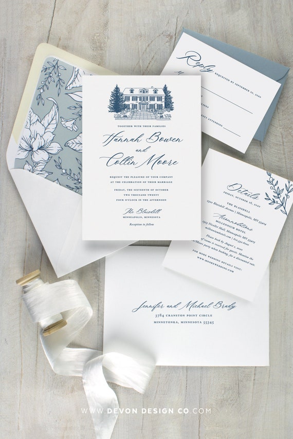 Customize Your Wedding Invitations with a Venue Sketch  Banter and Charm