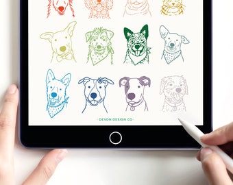 benutzerdefinierte Haustier Porträt digitale Datei, Hund Zeichnung vom Foto, Geschenk für Tierliebhaber, Hund Mama Geschenk, Haustier Andenken Gedenkstätte, Hundebesitzer Geschenk