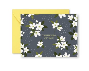 Thinking of you card, Floral encouragement card, Social distancing card, Card for friend, Missing you greeting card, Sympathy folded card