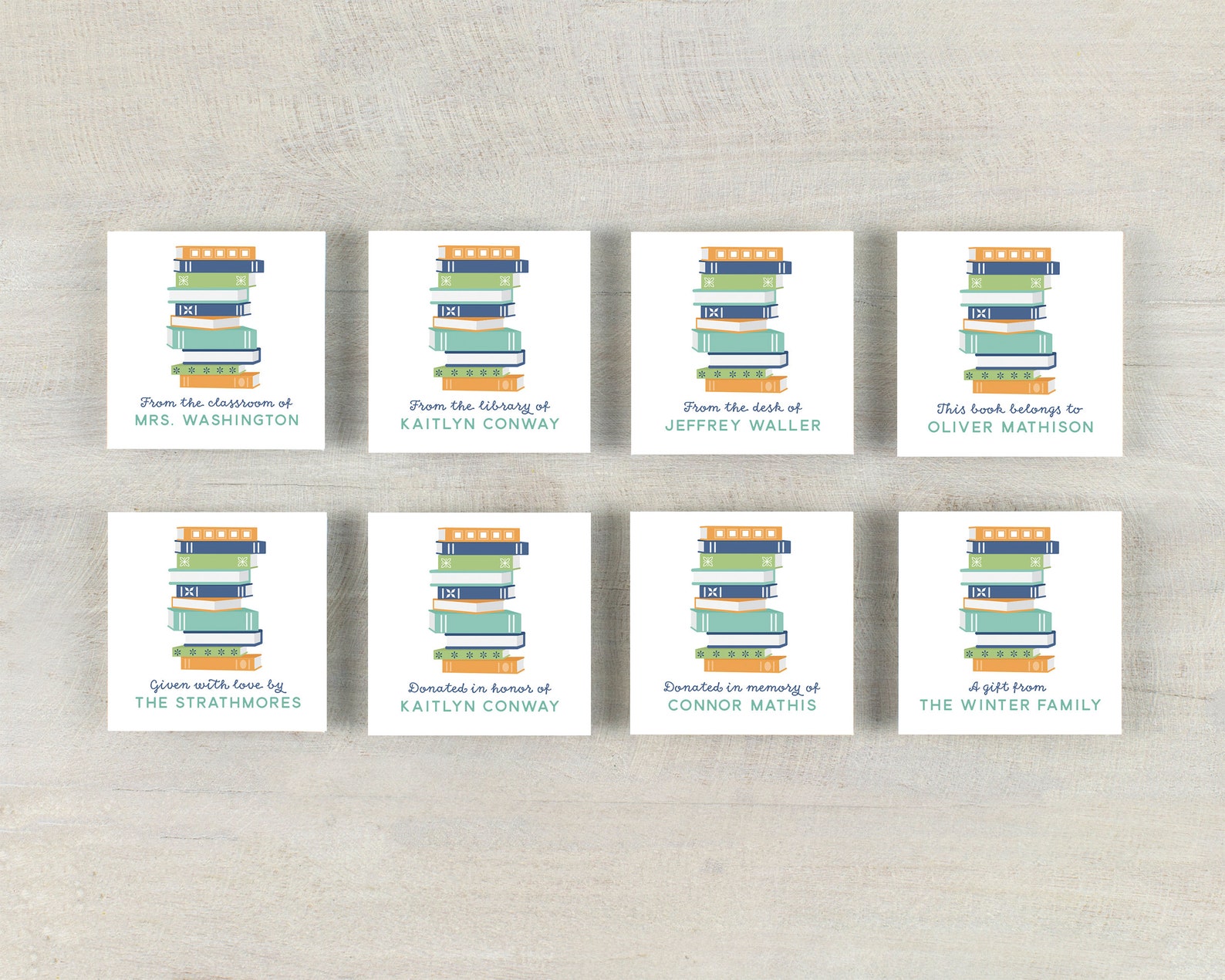 Personalized Book Labels Custom Bookplate Stickers Set of Etsy