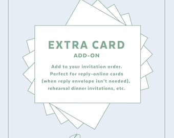 Additional card - add-on to full wedding invitation order