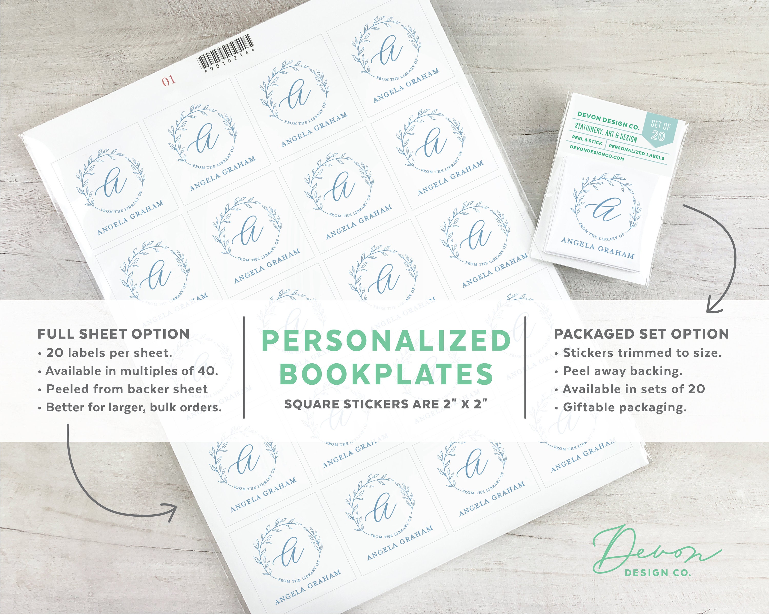 Monogram Bookplates, 2 Inch Personalized Bookplate Stickers, Hostess ...