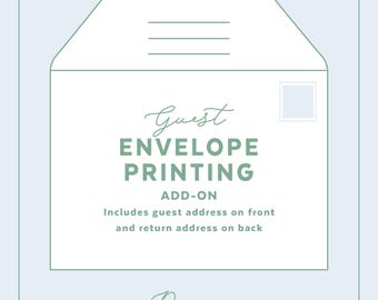 guest address envelope printing, add-on to wedding invitation orders