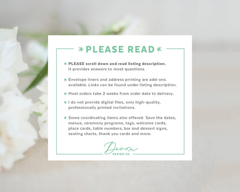 greenery wedding invitations, simple greenery, watercolor boho wedding invitation, woodland, neutral wedding invitation, printed invitations image 2