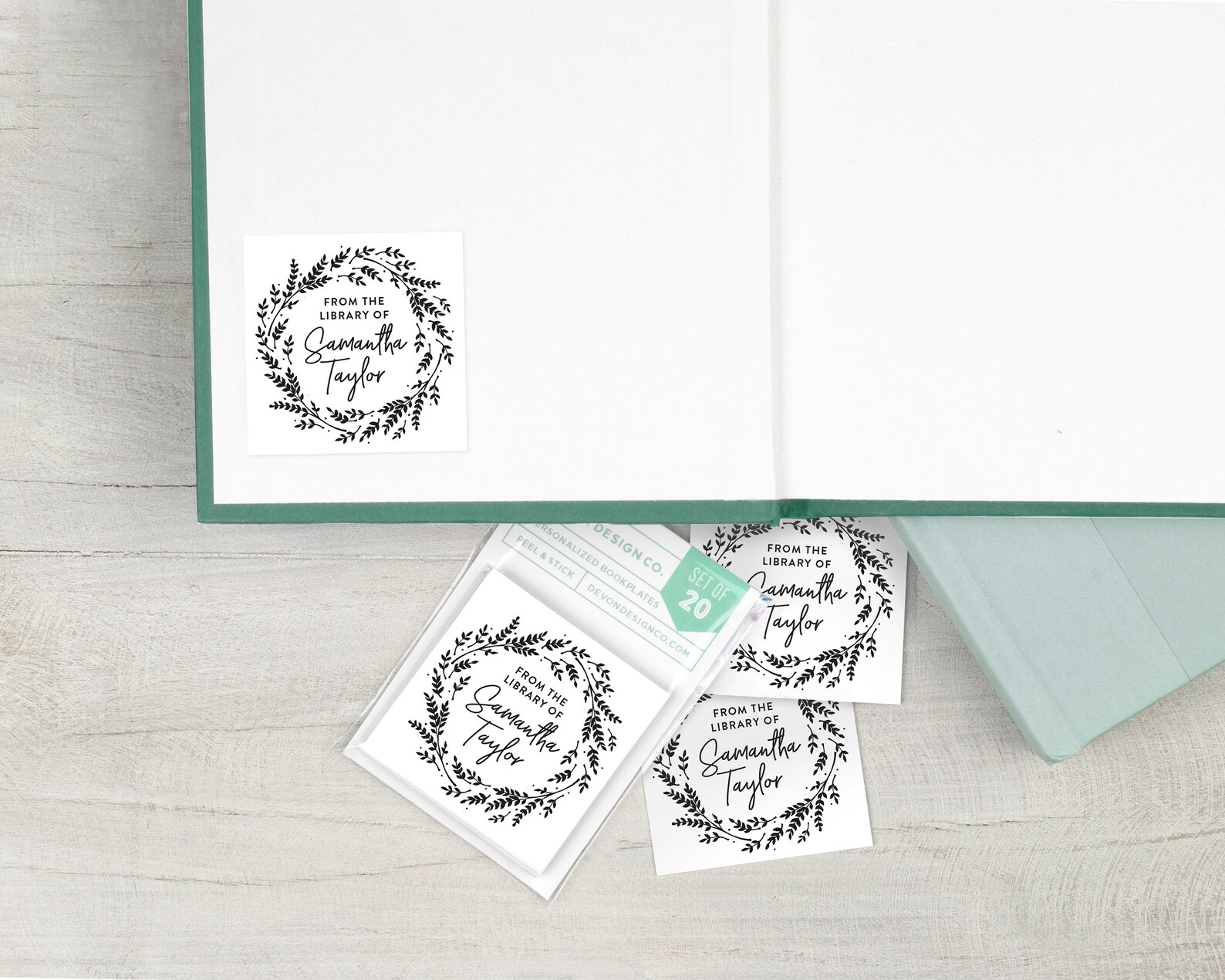 Personalized Book Labels Bookplate Stickers Set of 20 Book Etsy