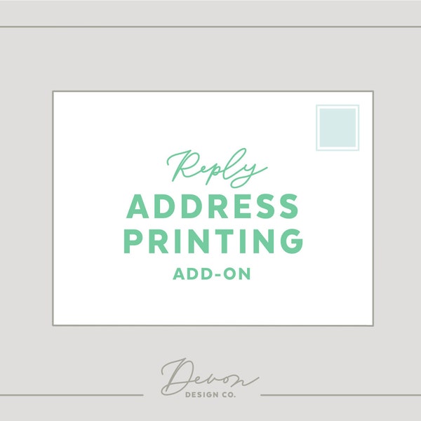 Reply envelope return address printing, wedding invitation add-on