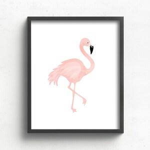 flamingo print, modern nursery art print, flamingo wall art, kids wall art, nursery decor, pink wall decor, girls room decor, tropical print Bild 7