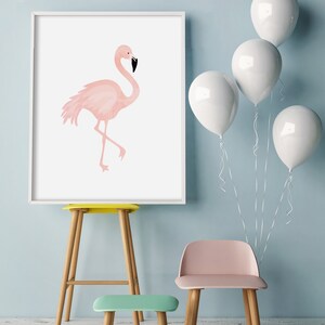 Flamingo Print, Modern Nursery Art Print, Flamingo Wall Art, Kids Wall ...