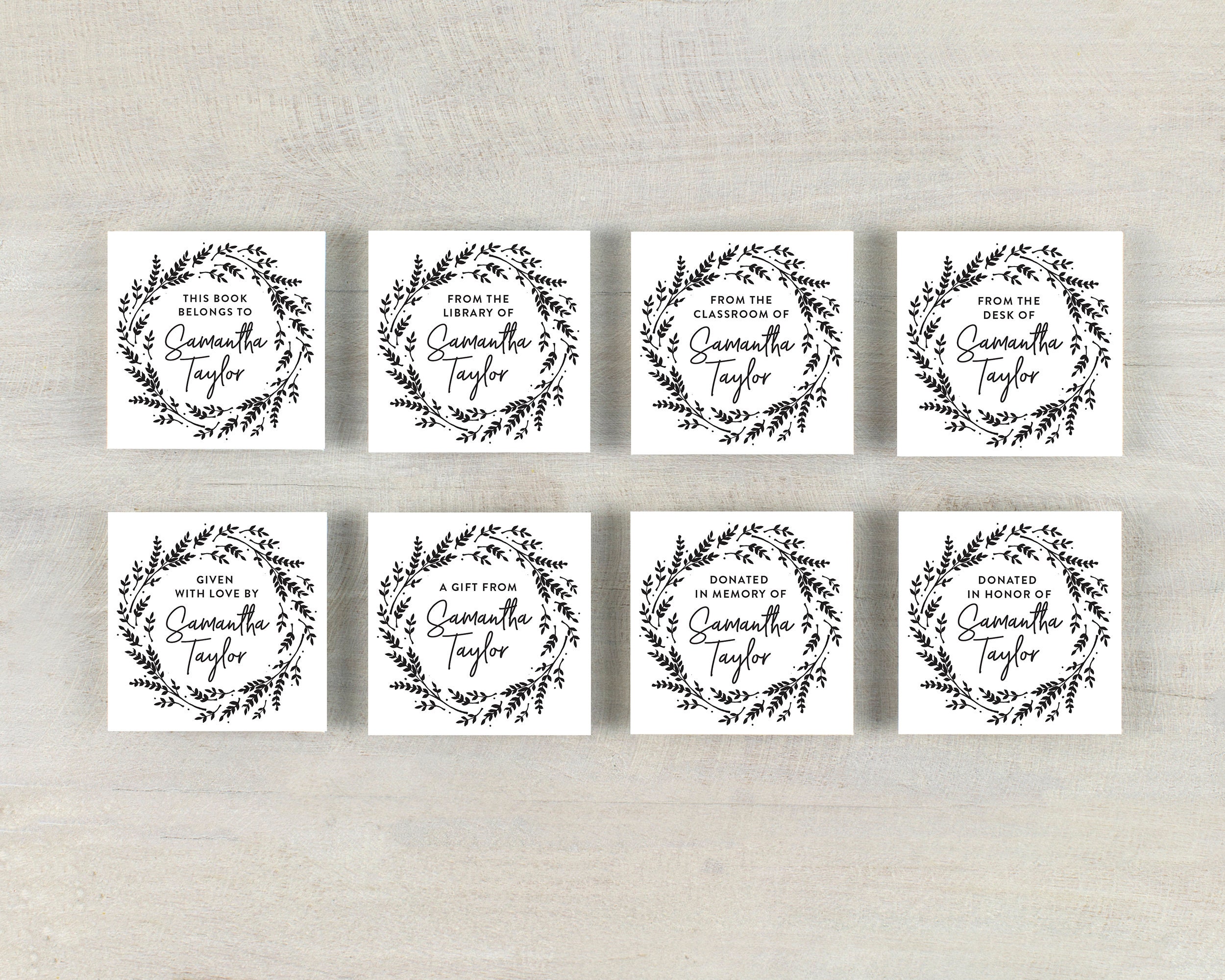 Personalized Book Labels Bookplate Stickers Set of 20 Book Etsy