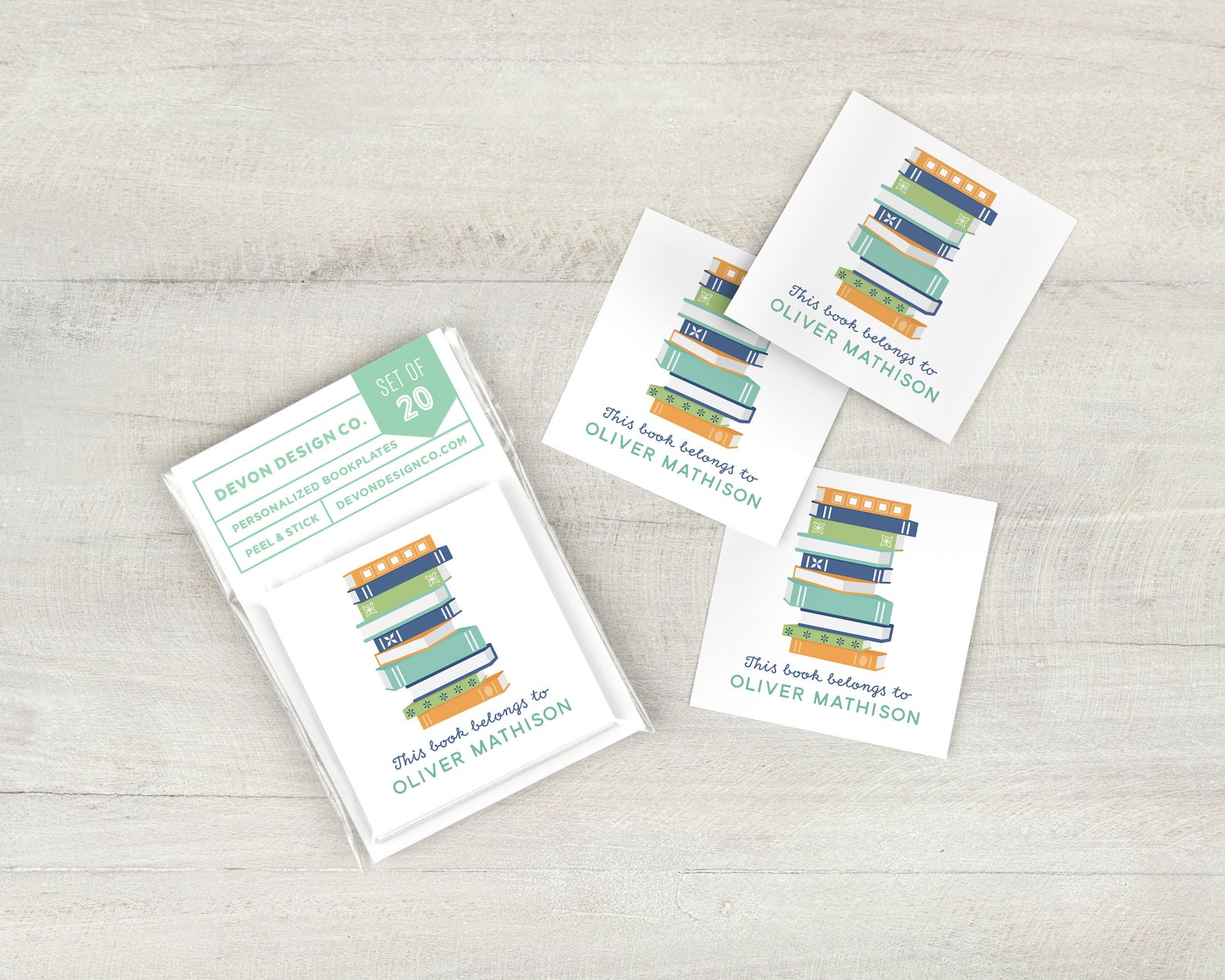 Personalized Book Labels Custom Bookplate Stickers Set of Etsy