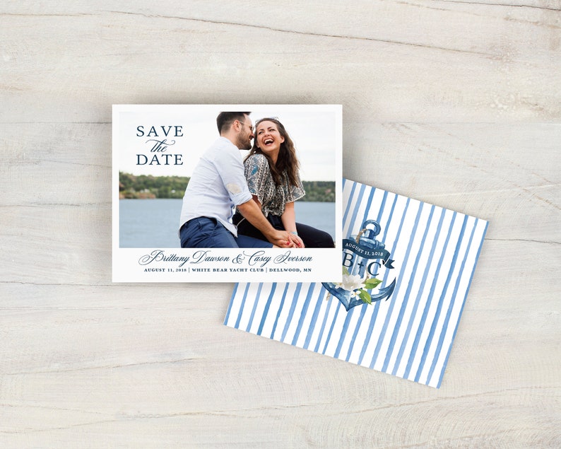 Nautical Save the Date Cards Navy Blue Save the Date Boat - Etsy