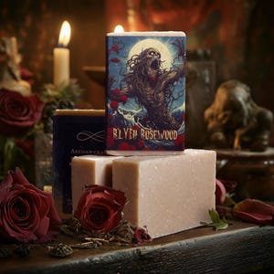 R&#39;leyh Rosewood Horror Soap | Cthulhu Soap | Sandalwood and Rose Scented Artisan Soap | Lovecraft Inspired