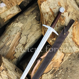 Custom Handmade old Medieval sword High Carbon Steel Viking Sword with Leather Scabbard Leaf Spring Sword Best men Gift for boyfriend,Father