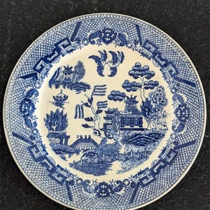 Vintage blue willow transferware, Japan