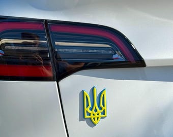 Ukrainian symbol tryzub magnet trident with strong built-in magnets for car, refrigerator, fridge. Non-scratch plastic, magnets inside.