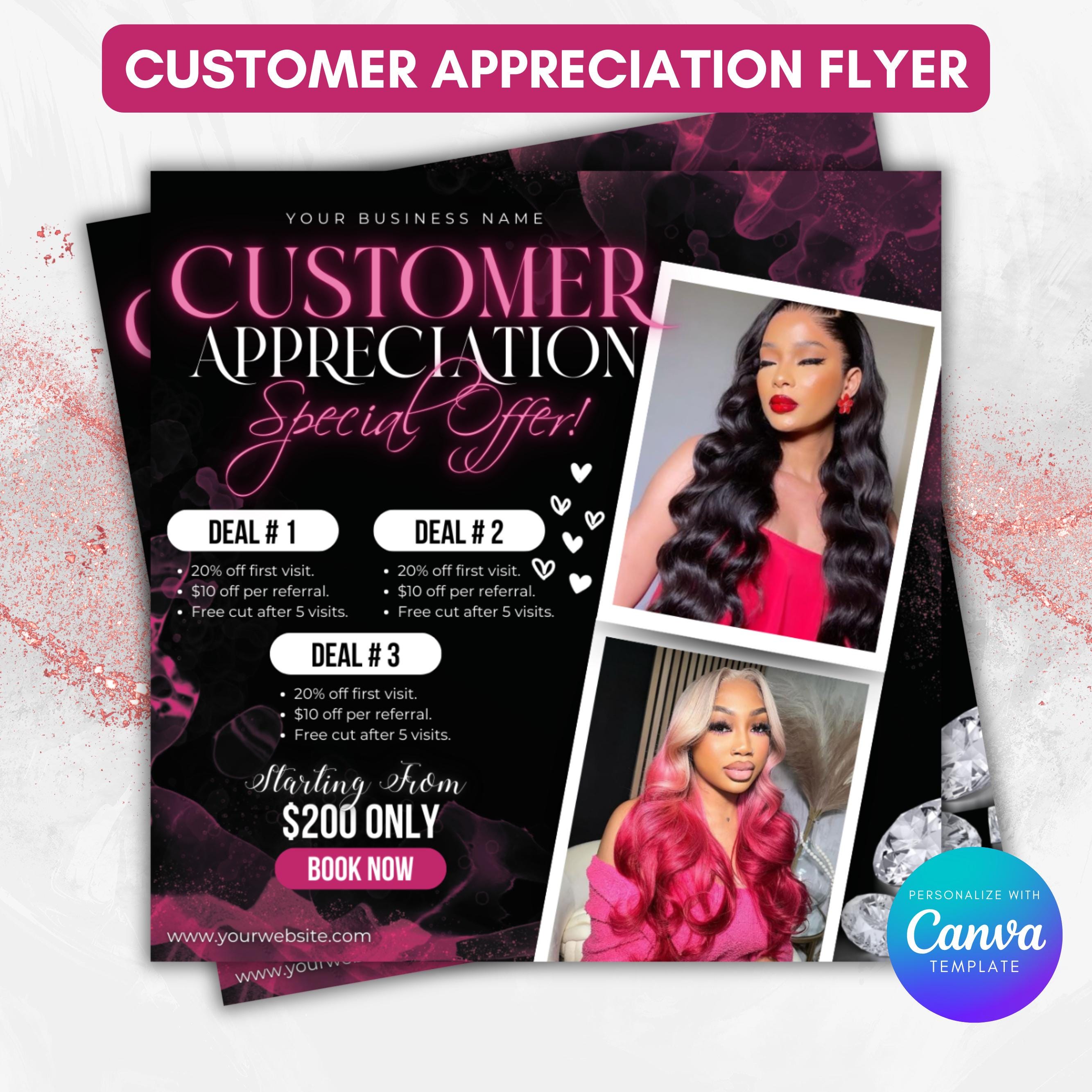 Customer Appreciation Flyer, DIY Flyer Template Design, Customer ...