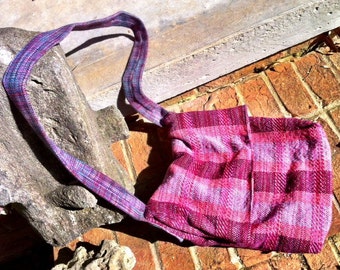 Handwoven Pink Messenger Bag