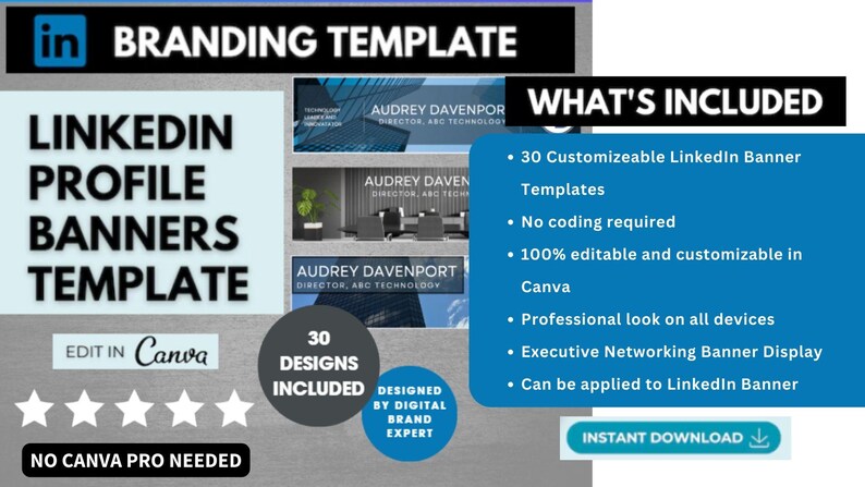 Linkedin Banner Template for Canva | Expert Personal Branding Design ...