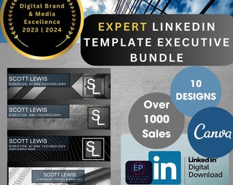 Bannersjabloon LinkedIn: canvasontwerpen executive branding (digitale download)