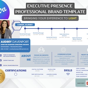 Executive Presence Canva Brand Kit | Professional Resume & Interview Slide Template | Personal Branding for Job Search | Instant Download