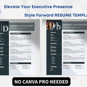 Monogram Professional Resume Template – Editable Canva Design | Executive CV for Job Seekers & Professionals