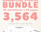 Bundle Sophisticated Hand Writing Practice, Printable Workbook, handwriting practice, handwriting practice adult, handwriting practice teen