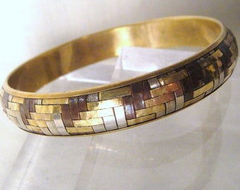 Vintage Copper Brass Woven Bracelet