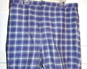 Vintage Blue Plaid Bermuda Shorts 38