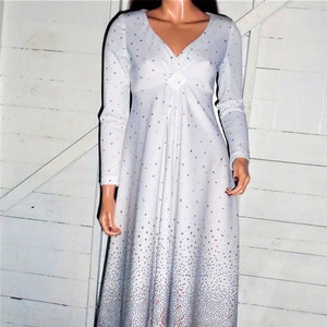 Light Gray Polka Dot Maxi Dress S image 2