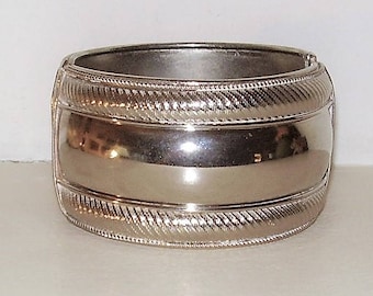 Silver tone Big Bold Cuff Bracelet