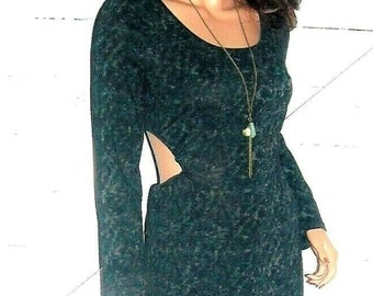 Black Gray Open Back Maxi Dress L