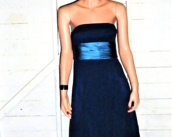 Ann Taylor Blue Silk Strapless Dress 2