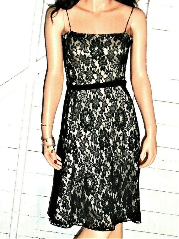 laundry by shelli segal dress lace Laundry by Shelli Segal Black Beige Lace Dress 4