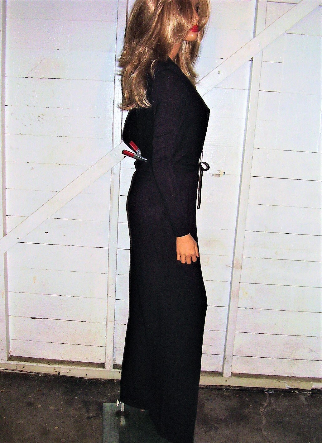 Black Faux Wrap Cinch Waist Jumpsuit Sz M - Etsy