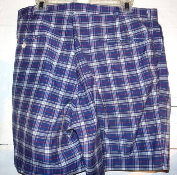 Vintage Blue Plaid Bermuda Shorts 38 - image 3