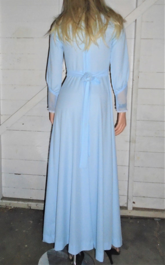 Baby Blue Boho Prairie Maxi Dress S - image 5