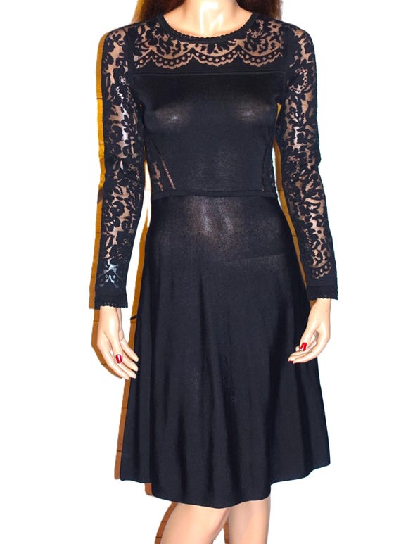 black vince camuto dress Lace Sheer PS dev-position-everything:number:27 Sweetheart Sequin Short Sequin Color:Damson a sleek black standout