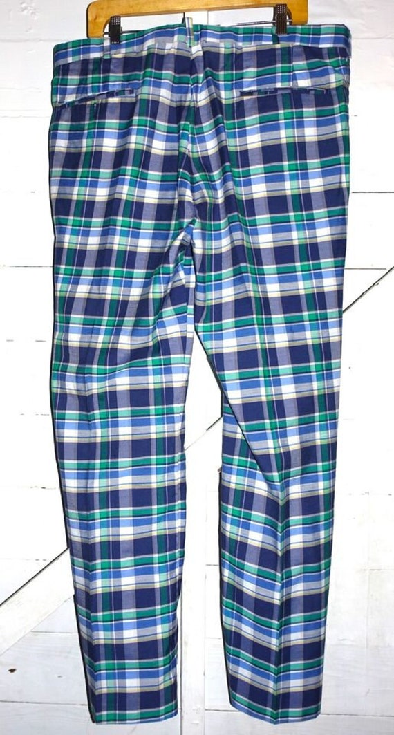 Vintage Blue Green plaid Pants 39 - image 4
