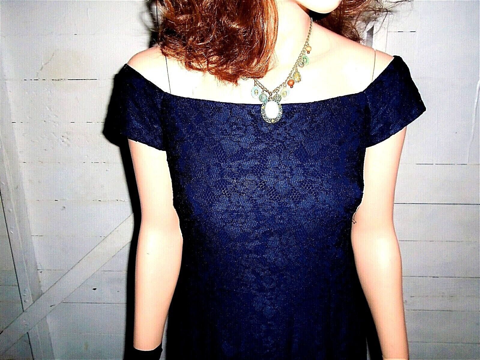 Lauren Ralph Lauren Navy Blue Black Lace Maxi Dress 4 - Etsy